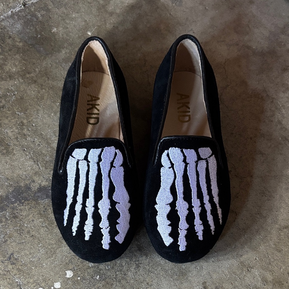 Black Skeleton Kids Shoes
